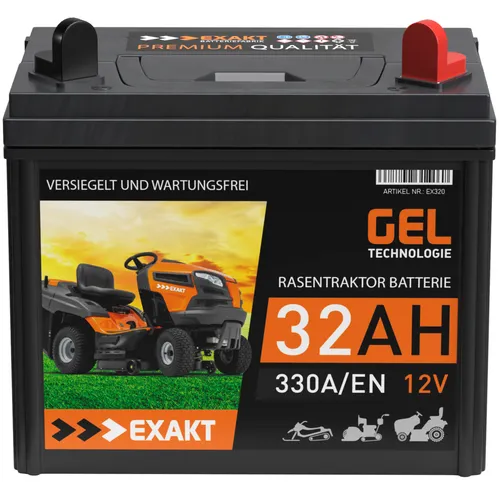 Rasentraktor Batterie 12V 32Ah GEL Plus Pol Rechts Aufsitzmäher ersetzt 30Ah