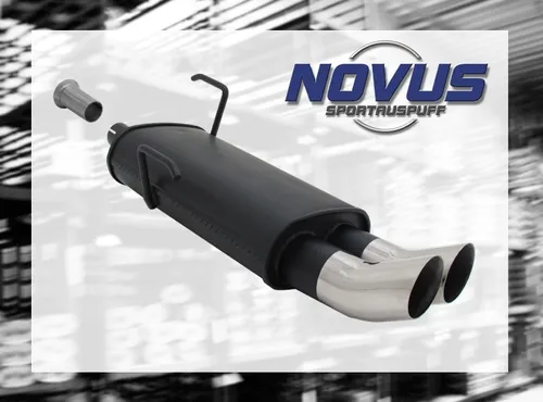 Sport Auspuff Endschalldämpfer Gruppe N 2x76 rund DTM für Peugeot 206 - Hochwertiger Edelstahl-Schalldämpfer mit EG Betriebserlaubnis, ideal für Tuning und Styling, sorgt für einen sportlichen Klang und optimierte Leistung.