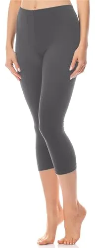 Antié Damen Leggings 3/4 aus Baumwolle AN60-101(Grau,M)