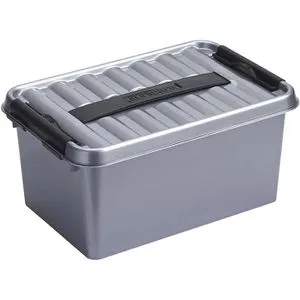 Sunware Aufbewahrungsbox Q-Line Box 78200628, 6L, Kunststoff, grau, A5, 31 x 20 x 14cm