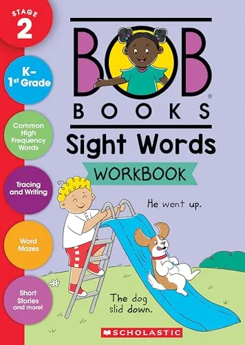 Bob Books - Sight Words Workbook: Sight Words Workbook | Phonics, Writing Practice, Ages 4 and Up, Kindergarten, First Grade (Bob Books Stage 2: Emerging Reader)