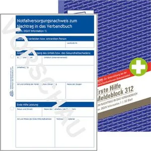Zweckform Meldeblock Erste Hilfe 312, DIN A5, DSGVO konform, 50 Blatt, Hochformat, gemäß DGUV