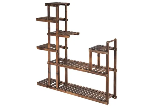 COSTWAY 7 Etagen Pflanzenregal aus Holz - Pflanzenkästen & Spaliere – 7-stöckiges Regal aus massivem Tannenholz für hohe Tragfähigkeit, ideal für Pflanzen im Innen- und Außenbereich.