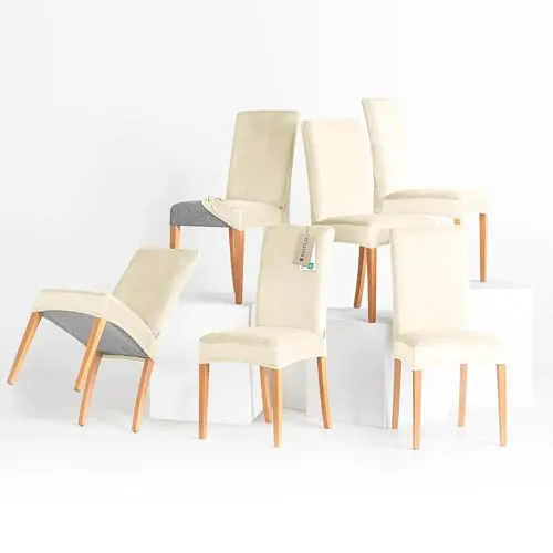 RESTILO Stuhlhussen 6er Set in beige von RESTILO