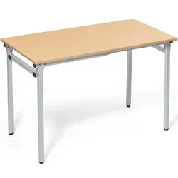 Klapptisch 4-Fuß 1.200x600mm Gestell alusilber Platte buche von Soennecken