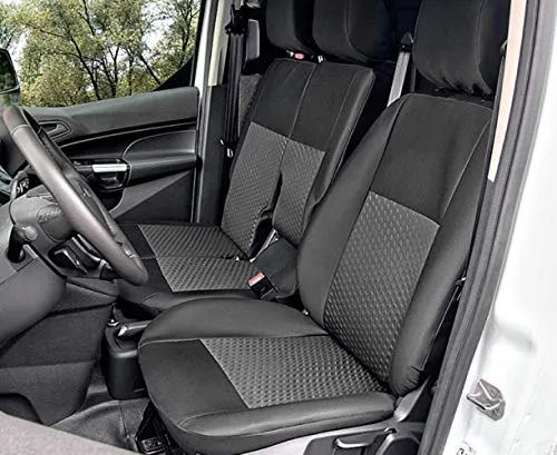 Sitzbezüge Tailor Made passgenau geeignet für Ford Transit Connect II ab 2014 ideale anppasung schwarz maßgefertigt polstermaterial