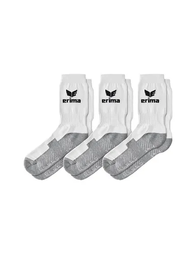 Erima Sportsocke Crew Logo weiss/grau 3er, Größe: 31-34