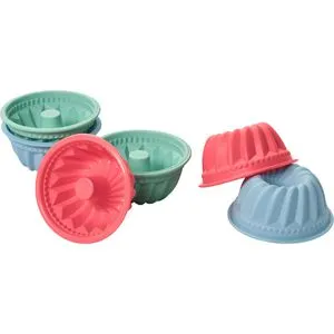 Lurch Backform FlexiForm Muffinliner, aus Silikon, Ø 7 cm, pastellfarben, Gugelhupfform, 6 Stück