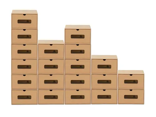 BigDean 20er Boxen-Set mit Sichtfenster & Schublade in braun von BigDean