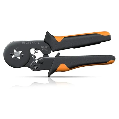 Brandson - Crimpzange inkl. 1200 Aderendhülsen Set – Profi Isolierhülsen Sortiment – Aderendhülsenzange – 0,25 mm2–10mm2 – selbsteinstellend - Anpressdruck verstellbar – Zwangssperre