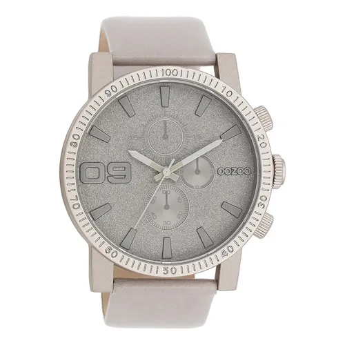 Oozoo Timepieces Herren Uhr in Taupe metallic - Armbanduhr Herren mit Lederarmband, elegante und sportliche Uhr mit Japanischem Quarzwerk und gehärtetem Mineralglas, ideal für jeden Anlass.