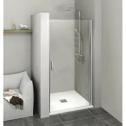 ZOOM LINE Nischentür 700mm - Klarglas mit AntiDrop-Beschichtung - Elegante Nischentür aus 6mm Einscheibensicherheitsglas, mit schmutzabweisender AntiDrop-Beschichtung. Flexibel in der Öffnungsrichtung, ideal für moderne Badezimmer.