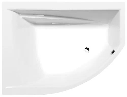 TANDEM asymmetrische Badewanne 170x130cm, links, weiß - Raumspar-Badewanne aus Acryl mit 395 l Fassungsvermögen, ideal für kleine Bäder. Inklusive höhenverstellbaren Wannenfüßen für optimalen Komfort.