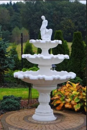 Springbrunnen Garten Teich Brunnen 217cm aus Fine Crete - Großer Gartenbrunnen aus hochwertigem Fine Crete, 217 cm hoch. Ideal für Teiche und Gärten, sorgt für eine entspannende Atmosphäre mit elegantem Design.
