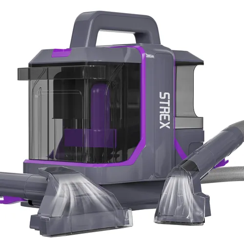 Strex Polsterreiniger Extra Stark - Vielseitiger Fleckenreiniger für Möbel und Teppiche - Reinigungsmittel für alle Oberflächen, mit 450W Motor und 11.000 kPa Saugkraft für müheloses Entfernen hartnäckiger Flecken. Hygienisches Doppeltanksystem sorgt für frische Ergebnisse!