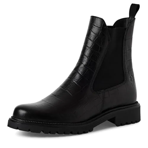 Tamaris Damen Stiefel schwarz 38 - Wanderschuhe mit weichem Touchit-Memory-Foam-Fußbett für optimalen Komfort. Moderner Blockabsatz und elastische Einsätze sorgen für elegantes An- und Ausziehen – perfekt für Herbstspaziergänge.