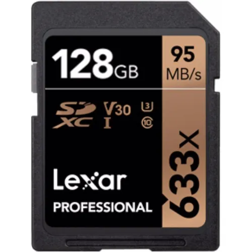 Lexar Professional 633x SDHC/SDXC UHS-I V30 U3 (128 GB, SDXC, U3, UHS-I) (LSD128CB633)