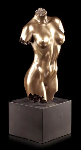 Weibliche Akt Figur - Torso auf schwarzem Monolith - Veronese Frau sexy Körper