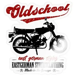 Spreadshirt Oldschool Simson S51 - DDR - East German Flair Sticker Aufkleber, 10 x 10 cm, Transparent glänzend - Transparent