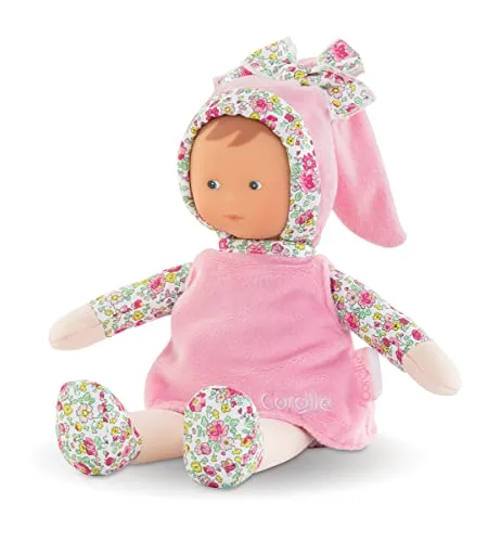 Corolle 9000010110 - Mon Doudou Miss Pink Blumengarten, Weichkörperpuppe mit Schlenkerbeinen, Vanilleduft, Namensetikett, waschbar, 25cm, ab den ersten Lebensmonaten