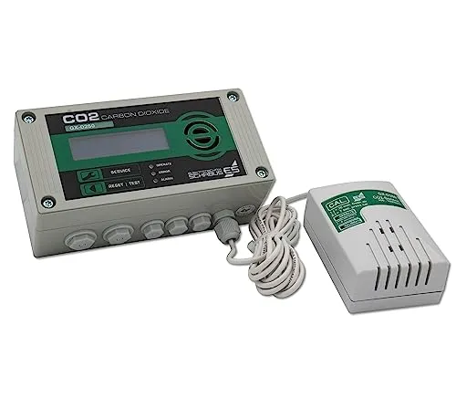 Schabus 300253 GX-D250 CO2 Melder mit externem Sensor - Gasmelder mit externem Sensor, animiert durch dezente Warntöne zum regelmäßigen Lüften bei CO2-Werten ab 800 ppm – für ein gesundes Raumklima.
