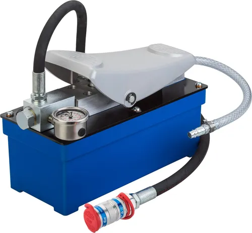 Vigor Pneumatische Hydraulikpumpe V2846 - Werkzeug-Set mit 3 Werkzeugen, inklusive Manometer und tropffreier Schnellkupplung. Hohe Leistung mit 700 bar Arbeitsdruck, ideal für Hydraulikzylinder.