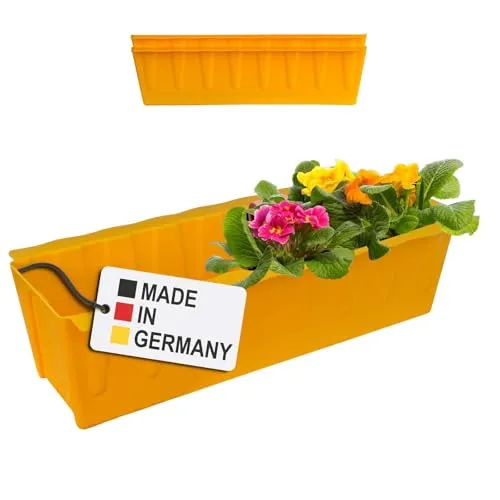 Hossi's Wholesale 2 Euro-Paletten Blumenkästen-Einsätze | 37,3cm Gelb | Pflanzkasten für Europalette Palette | Balkonkasten | Blumentopf | aus stabilen Kunststoff | Made in Germany