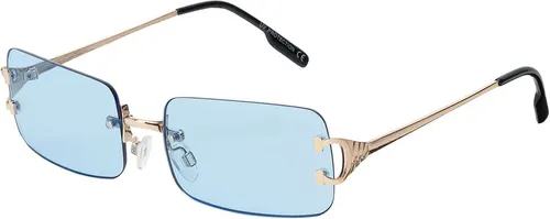 Damen Sonnenbrille rechteckig Designer 80er Modern Urlaub Sommer Strand 30571 Blau