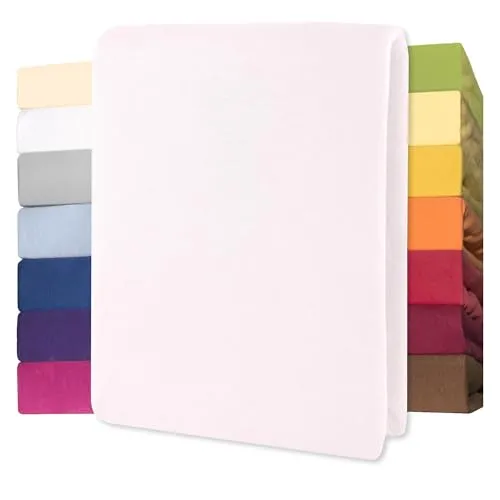 CelinaTex Jersey Spannbettlaken Lucina für Kids 60x120-70x140cm Schnee weiß 100% Baumwolle gekämmt superweich Spannbettbezug, Leintuch, Bettlaken, elastisch, Strech, Oeko-Tex