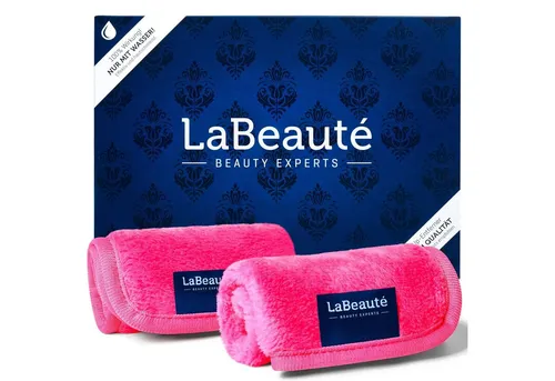 LaBeauté Gesichtsreinigungstuch Abschminktücher Mikrofaser 21x21 cm pink, 2-tlg., (2 Stück) waschbar und wiederverwendbar
