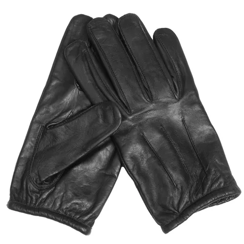 MFH Safety Leather Gloves Black S - Taktische Handschuhe in Größe S mit touchscreenfähigen Fingerkuppen, ideal für Outdooraktivitäten und den Arbeits-Alltag. Atmungsaktives Material sorgt für Komfort und schnelles Trocknen.