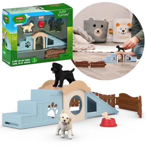 SLH42763 Schleich Farm World Spielplatz für Welpen