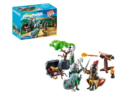 PLAYMOBIL StarterPack 70036 Kampf um den Ritterschatz - Spielfigur Spielsets mit funktionsfähiger Armbrust und 2 Figuren, ideal für Kinderzimmer oder als Geschenk. Hochwertige Qualität und robustes Design für stundenlangen Spielspaß.