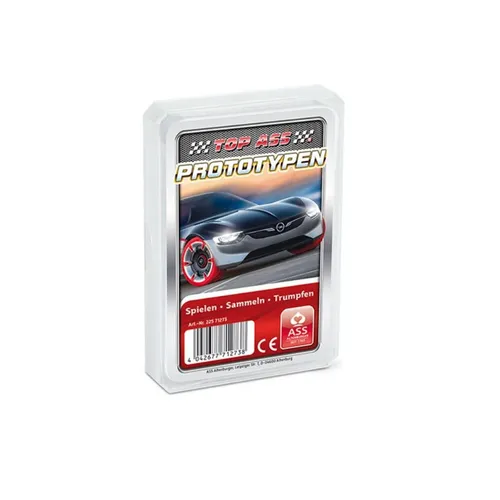 ASS Altenburger 22571273 TOP Ass Prototypen - Gesellschaftsspiel für 2+ Spieler, spielbar als Trumpf und Quartett, ab 6 Jahren, schnelle Spieldauer von 10-15 Minuten