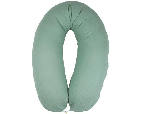 SEI Design Stillkissen Seitenschläferkissen Babynestchen mit EPS Mikroperlen, Schwangerschaftskissen mit Bezug, Bezug aus Musselin BIO Baumwolle