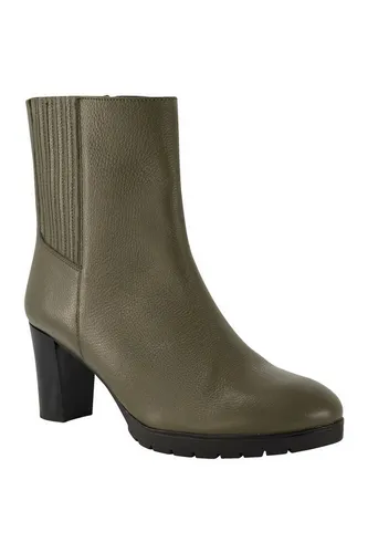 Ulla Popken Leder-Stiefeletten Nappaleder Wechselfußbett grün 39 EU - Stylische Leder-Stiefeletten mit Wechselfußbett für optimalen Tragekomfort. Ideal für modische Outfits und den Alltag.