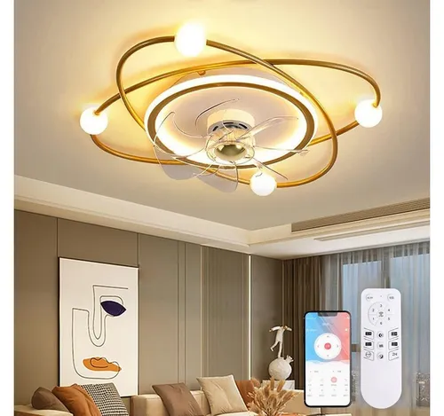 RRBRST Moderne Deckenventilator mit LED-Beleuchtung, 58CM