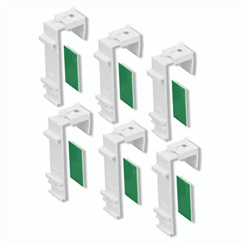 KLEMMFLEX Klemmhalter lang, für Klemmfix Doppelrollo, Duo-Rollo ohne Bohren zum Klemmen und Kleben, 6 Stück, als Zubehör, Ersatzteil für die Aufhängung, Befestigung am PVC-Fenster, Balkontür