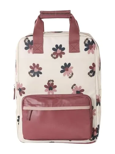 VERTBAUDET Rucksack für Mädchen mit Blumenmuster – Blush, 38 cm - Stylischer Rucksack für Mädchen aus wasserabweisendem Material. Mit niedlichem Blumenmuster und praktischer Vordertasche – ideal für Schule und Freizeit.