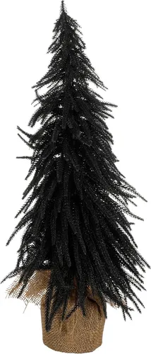 House of Seasons Hänge-Weihnachtsbaum mit Burlap schwarz TIPS 376 - h60xd32c - Stylischer Hänge-Weihnachtsbaum in Schwarz, ideal für kreative Dekoration. Maße: 60 cm hoch, 32 cm breit, aus hochwertigem Kunststoff gefertigt.