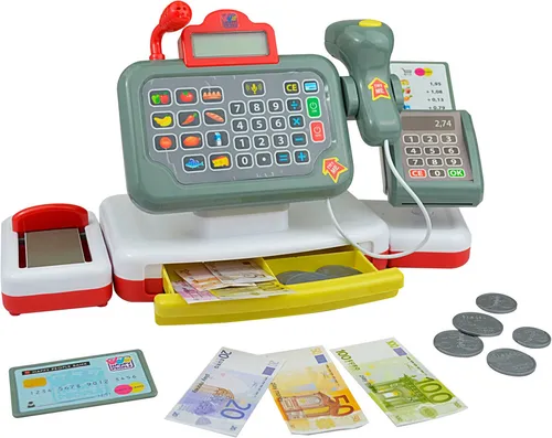 Happy People Spielkasse, (21-tlg), mit Rechnerfunktion und LCD Bildschirm