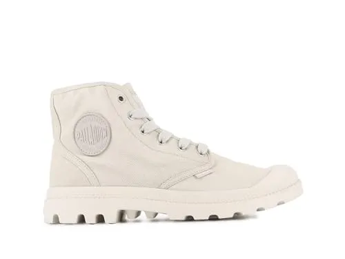 Palladium Pampa Hi Natural Grey EU 44 - Robuste Wanderschuhe - Hochwertige Wanderschuhe mit High-Cut-Schnitt, Gummi-Zehenkappe und bequemem Baumwollinnenmaterial. Ideal für jeden Anlass und trendigen Look.