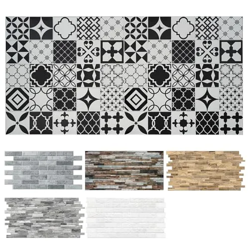 MDEKOR PVC Wandverkleidung 48,5x96 cm | 3D Wandpaneele für Küche, Bad & mehr | Einfach zu kleben & reinigen | Küchenrückwand Platten | Dekorative Panels für Wandgestaltung innen