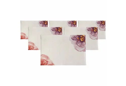 Villeroy & Boch Rose Garden Gobelin Platzset 6er Set - Elegante 6er Platzsets in lila, rosa, rot und weiß, ideal für stilvolle Tischdekoration. Maschinenwaschbar bis 40 °C für einfache Pflege.