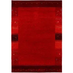 Novel Wollteppich Rot 120x180 cm - Rechteckiger Wollteppich für Fußbodenheizung, handgeknüpft aus 100% Schurwolle, schallabsorbierend und atmungsaktiv für ein verbessertes Raumklima.