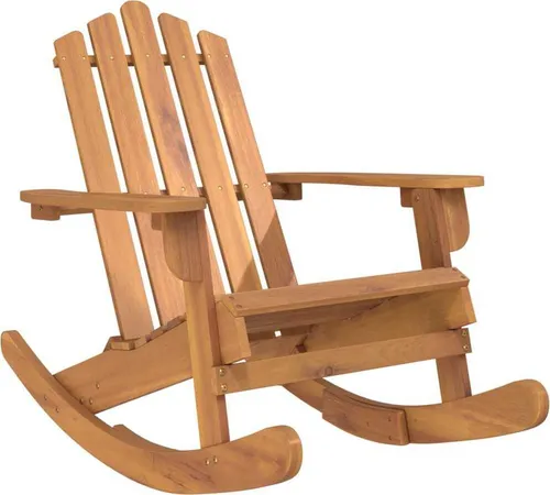 vidaXL Adirondack-Schaukelstuhl aus massivem Akazienholz - Gartenstühle mit hohem Sitzkomfort, aus robustem Akazienholz, ideal für entspannte Stunden auf Terrasse oder Balkon.