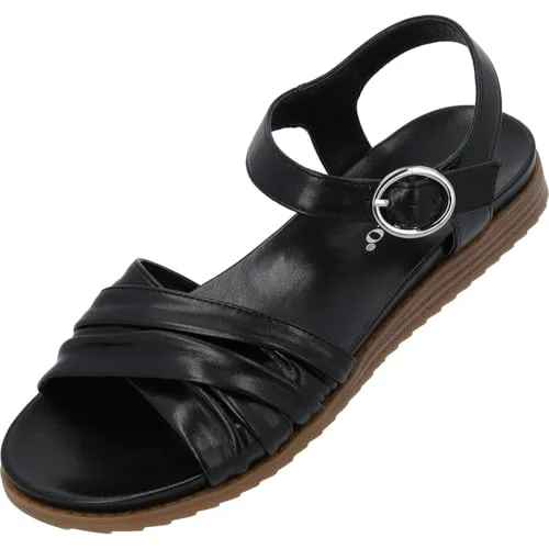 Palado Sandalen Damen Ovuh - bequeme Sandaletten mit verstellbarem Riemen - elegante Sommerschuhe - modische Pantoletten Schwarz UK5,5 - EU38