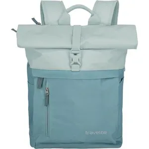 Travelite Rucksack Basics Rollup, eisblau mit Laptopfach in blau von travelite