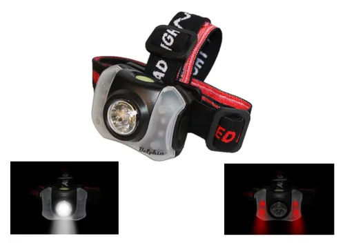 POLAR X  LED Stirnlampe Kopflampe 5 Weiß 4 Rot LEDs Headlamp Headlight  Delphin