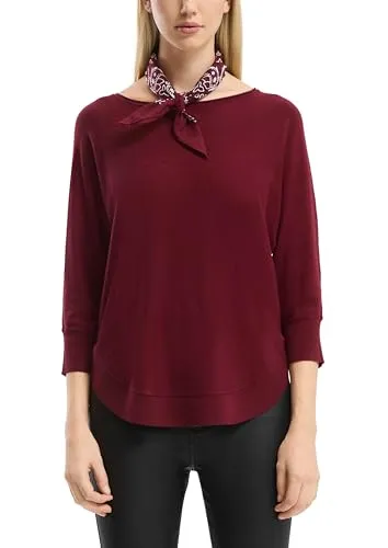 QS Strickpullover mit Fledermausärmeln - Damen Pullover mit lockerer Passform, aus weichem Feinstrick, ideal für lässige Looks und bietet hohen Tragekomfort.